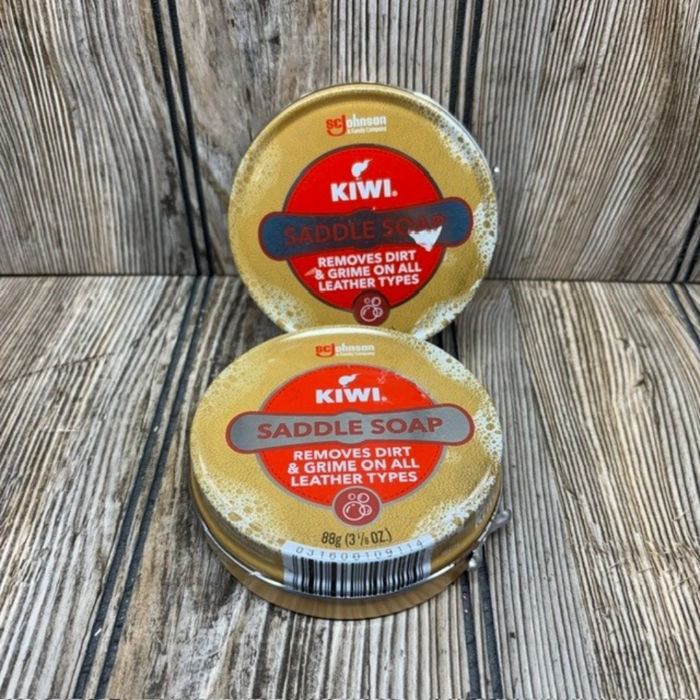 PACK OF 2--Kiwi SC Johnson SADDLE SOAP Tins 3 1/8 Ounce Paste Each New